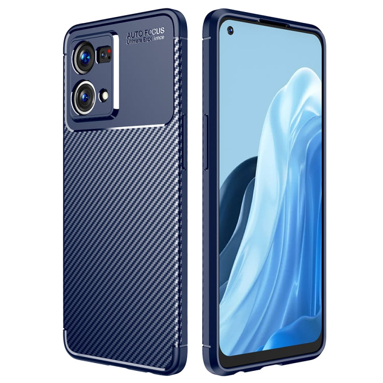 For OPPO Reno7 4G Global Carbon Fiber Texture Shockproof TPU Phone Case