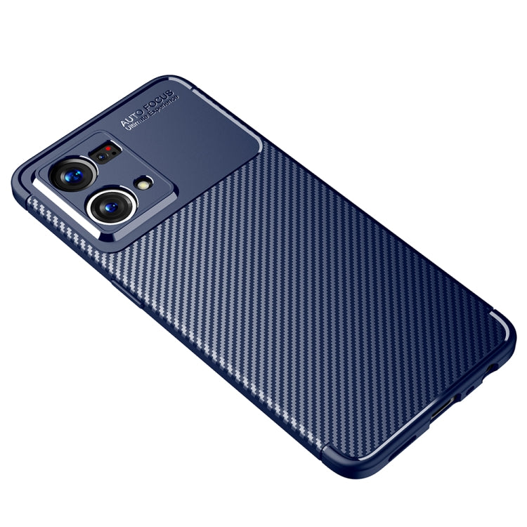 For OPPO Reno7 4G Global Carbon Fiber Texture Shockproof TPU Phone Case