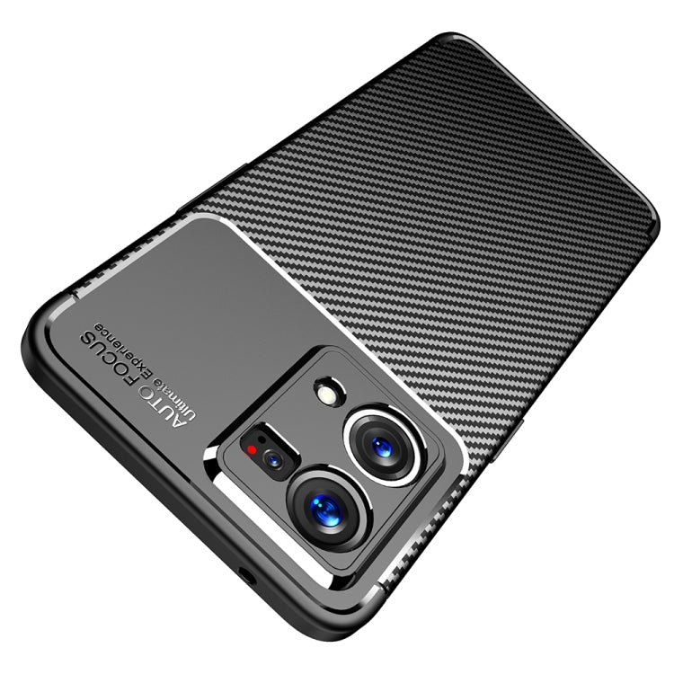 For OPPO Reno7 4G Global Carbon Fiber Texture Shockproof TPU Phone Case