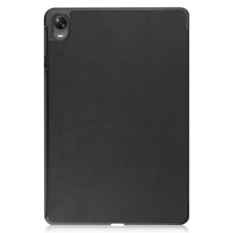 For OPPO Pad Three-folding Holder Custer Texture Leather Tablet Case