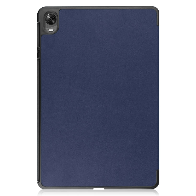 For OPPO Pad Three-folding Holder Custer Texture Leather Tablet Case