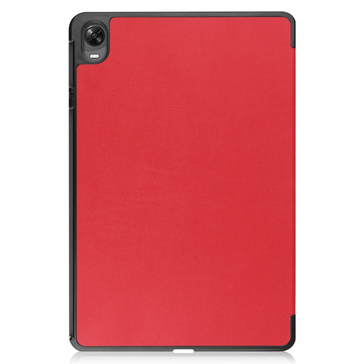 For OPPO Pad Three-folding Holder Custer Texture Leather Tablet Case