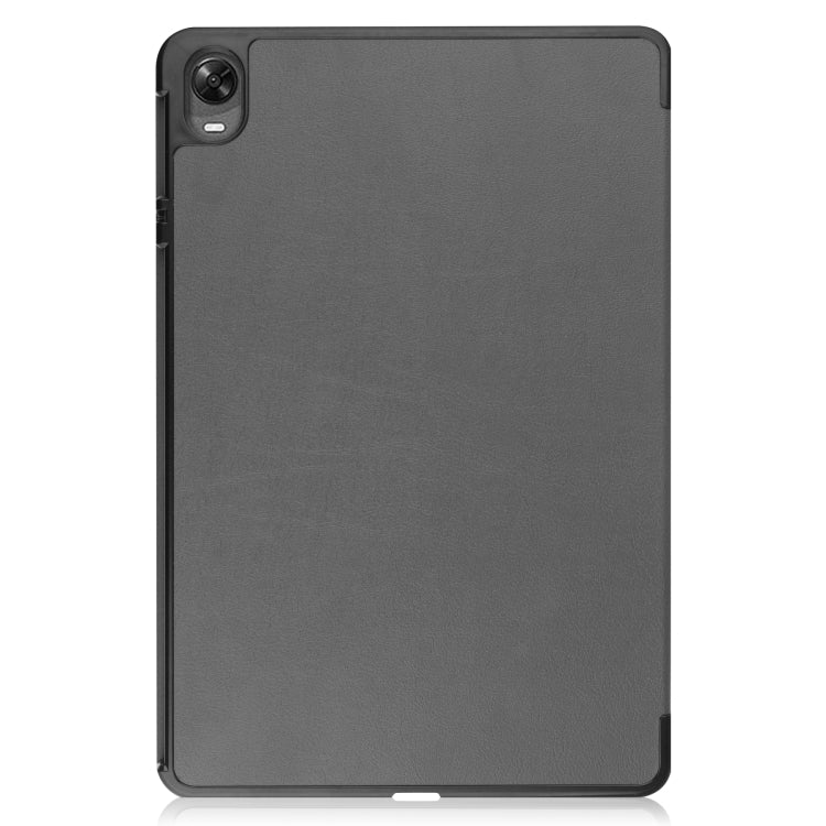 For OPPO Pad Three-folding Holder Custer Texture Leather Tablet Case