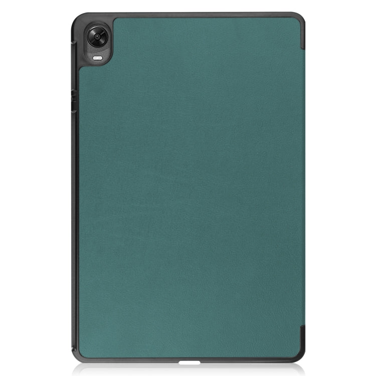 For OPPO Pad Three-folding Holder Custer Texture Leather Tablet Case