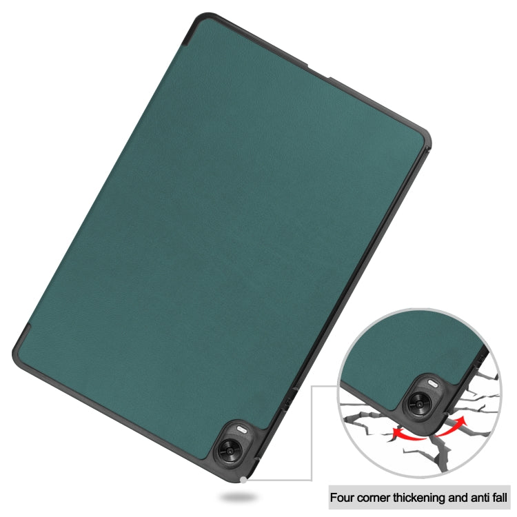 For OPPO Pad Three-folding Holder Custer Texture Leather Tablet Case