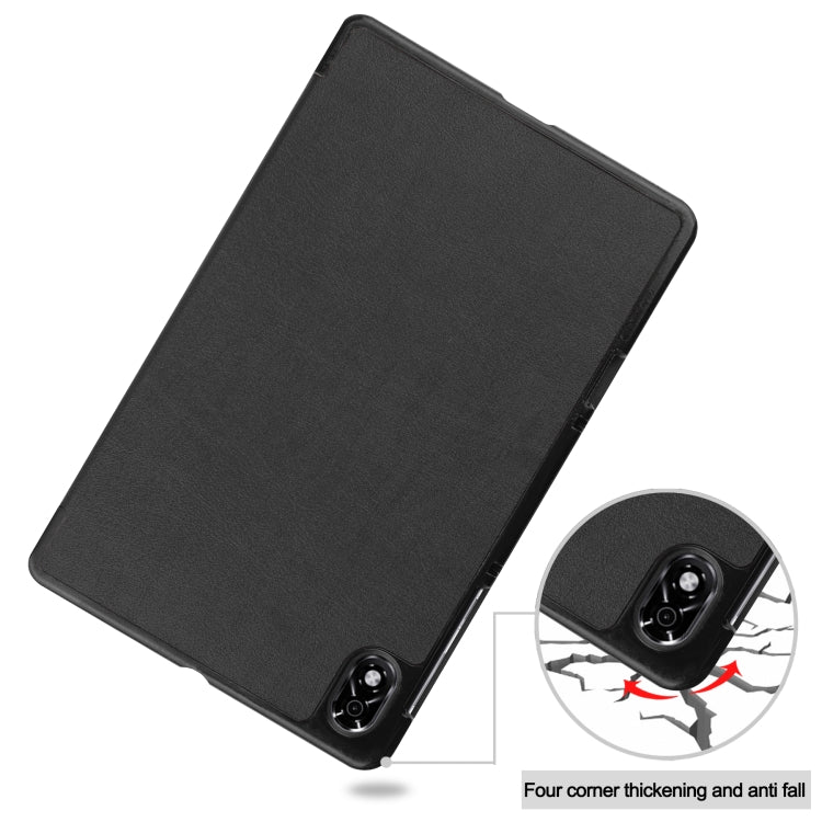 For Lenovo Legion Y700 Three-folding Holder Custer Texture Leather Tablet Case
