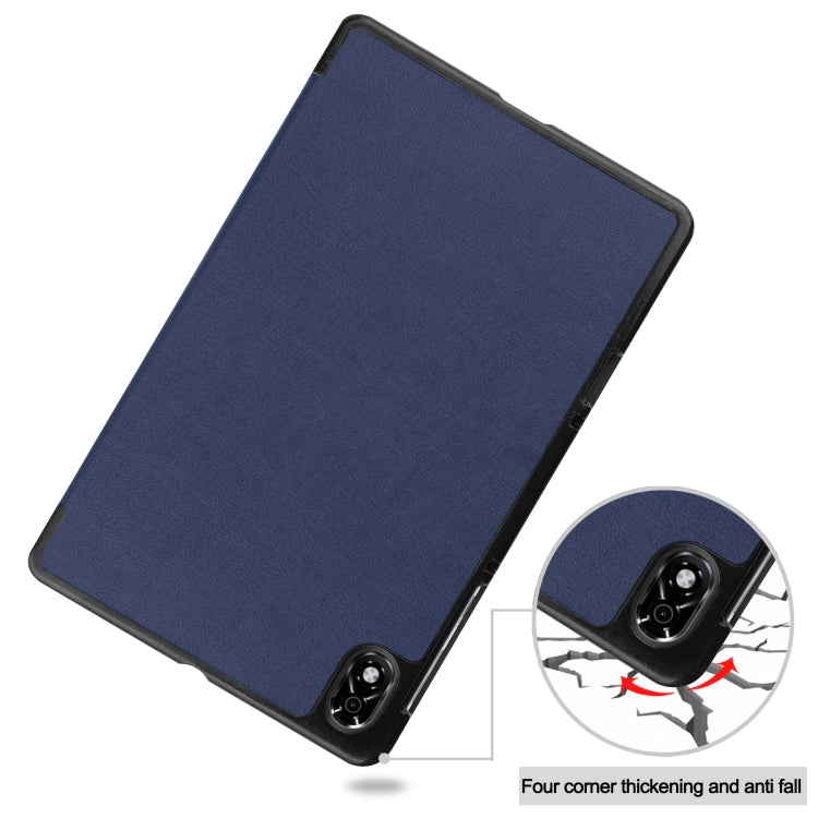 For Lenovo Legion Y700 Three-folding Holder Custer Texture Leather Tablet Case