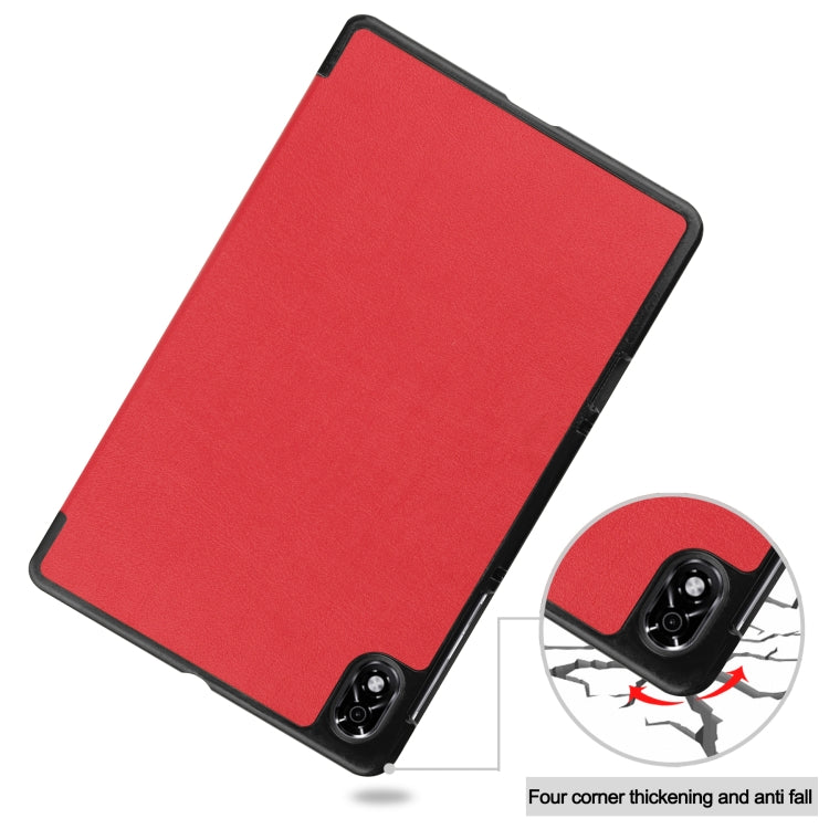 For Lenovo Legion Y700 Three-folding Holder Custer Texture Leather Tablet Case