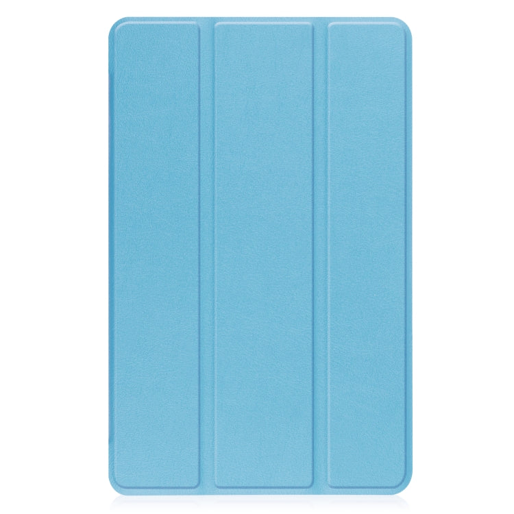 For Lenovo Legion Y700 Three-folding Holder Custer Texture Leather Tablet Case