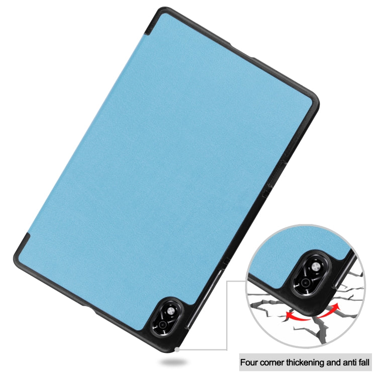 For Lenovo Legion Y700 Three-folding Holder Custer Texture Leather Tablet Case