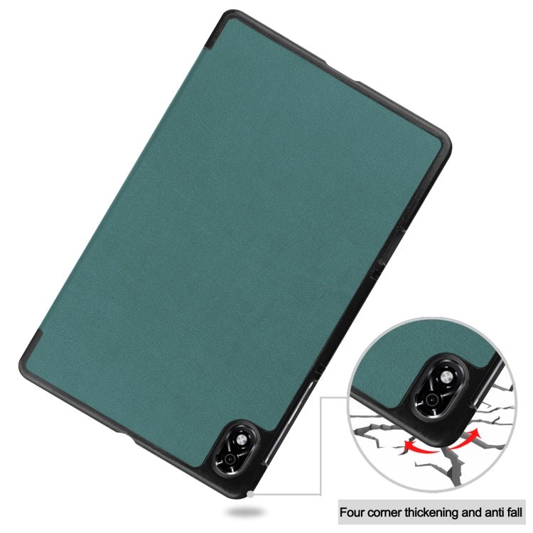 For Lenovo Legion Y700 Three-folding Holder Custer Texture Leather Tablet Case