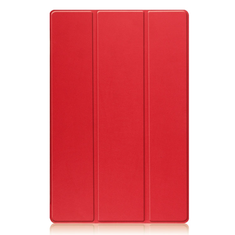 For Samsung Galaxy Tab S8 Ultra Three-folding Holder Custer Texture Leather Tablet Case