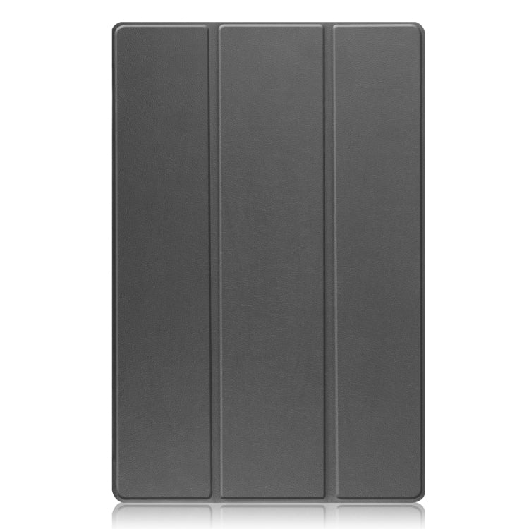 For Samsung Galaxy Tab S8 Ultra Three-folding Holder Custer Texture Leather Tablet Case