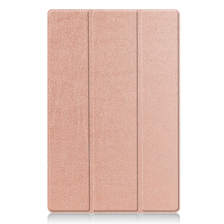 For Samsung Galaxy Tab S8 Ultra Three-folding Holder Custer Texture Leather Tablet Case