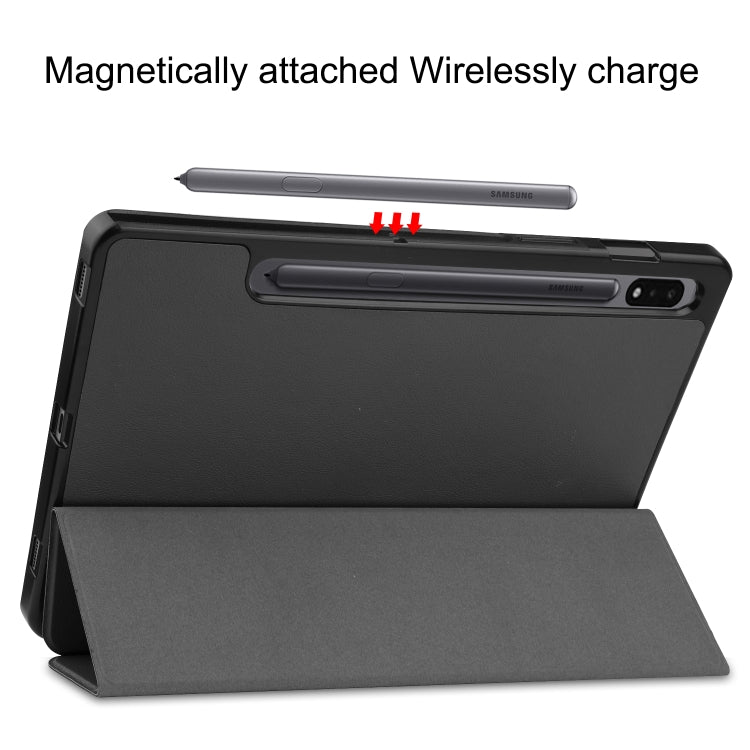 For Samsung Galaxy Tab S8 Three-folding Holder TPU Smart Leather Tablet Case