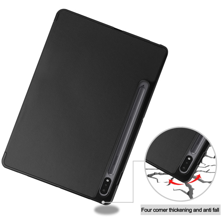 For Samsung Galaxy Tab S8 Three-folding Holder TPU Smart Leather Tablet Case