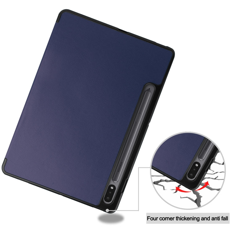 For Samsung Galaxy Tab S8 Three-folding Holder TPU Smart Leather Tablet Case