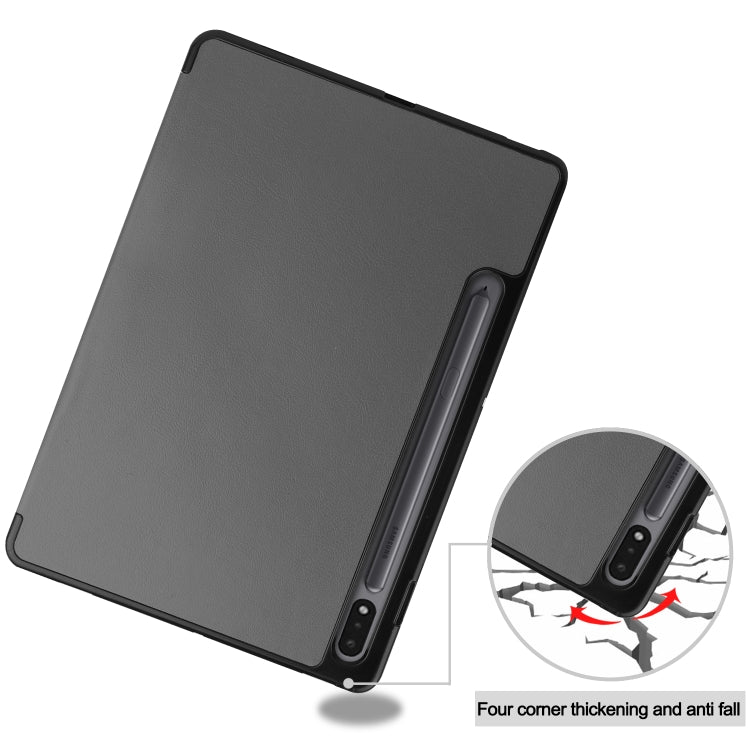 For Samsung Galaxy Tab S8 Three-folding Holder TPU Smart Leather Tablet Case