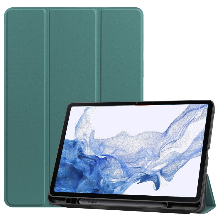 For Samsung Galaxy Tab S8 Three-folding Holder TPU Smart Leather Tablet Case