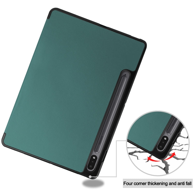 For Samsung Galaxy Tab S8 Three-folding Holder TPU Smart Leather Tablet Case