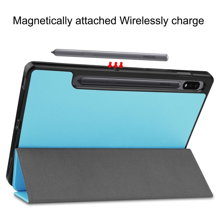 For Samsung Galaxy Tab S8 Three-folding Holder TPU Smart Leather Tablet Case