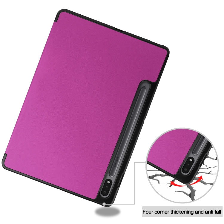 For Samsung Galaxy Tab S8 Three-folding Holder TPU Smart Leather Tablet Case