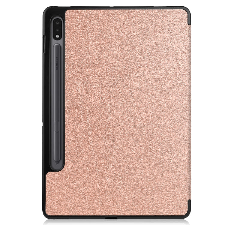 For Samsung Galaxy Tab S8 Three-folding Holder TPU Smart Leather Tablet Case