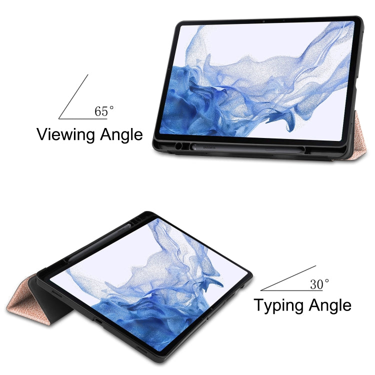 For Samsung Galaxy Tab S8 Three-folding Holder TPU Smart Leather Tablet Case