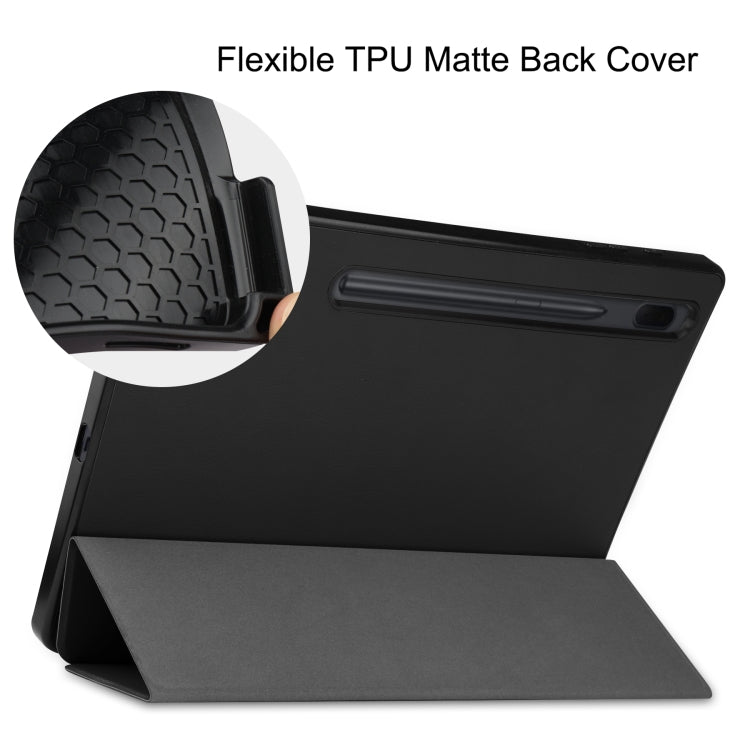 For Samsung Galaxy Tab S8+ Three-folding Holder TPU Smart Leather Tablet Case
