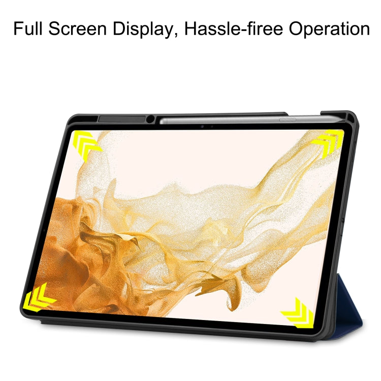 For Samsung Galaxy Tab S8+ Three-folding Holder TPU Smart Leather Tablet Case