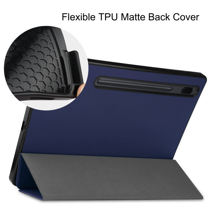 For Samsung Galaxy Tab S8+ Three-folding Holder TPU Smart Leather Tablet Case
