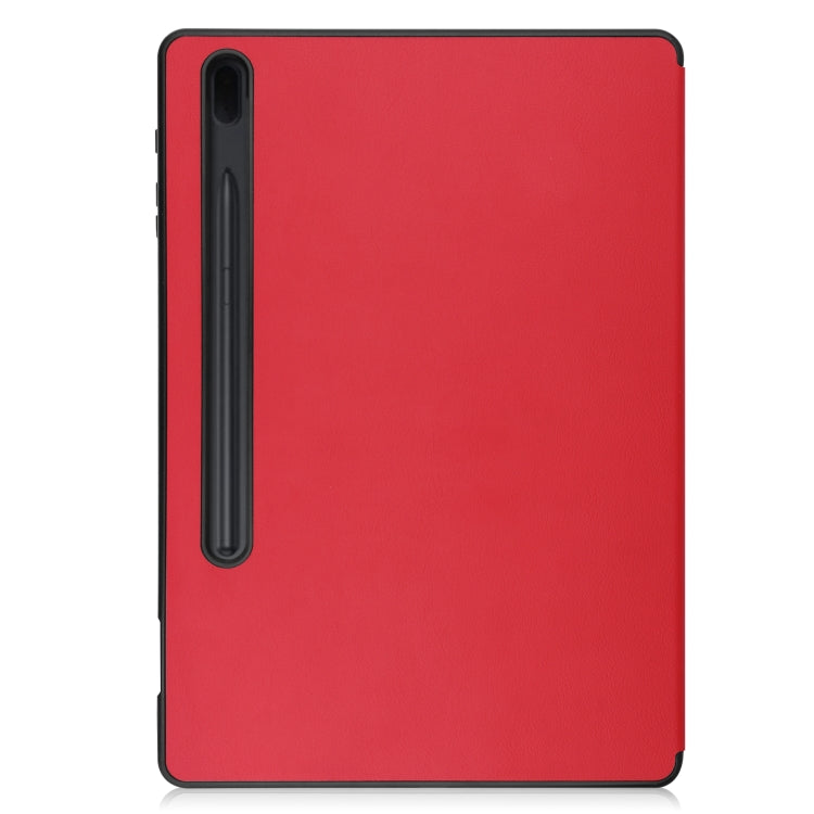 For Samsung Galaxy Tab S8+ Three-folding Holder TPU Smart Leather Tablet Case