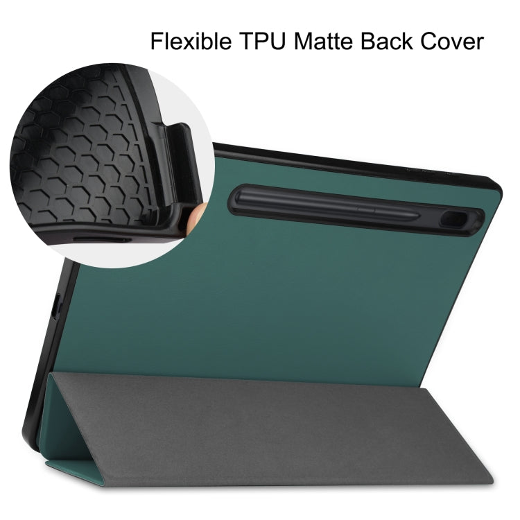 For Samsung Galaxy Tab S8+ Three-folding Holder TPU Smart Leather Tablet Case