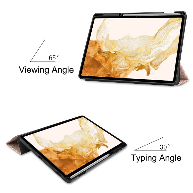 For Samsung Galaxy Tab S8+ Three-folding Holder TPU Smart Leather Tablet Case
