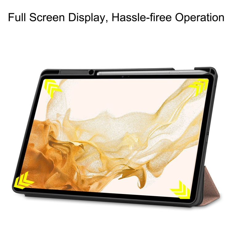 For Samsung Galaxy Tab S8+ Three-folding Holder TPU Smart Leather Tablet Case