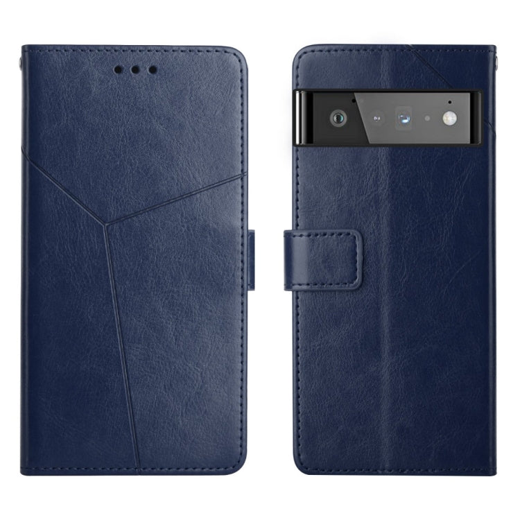 For Google Pixel 6 Y Stitching Horizontal Flip Leather Phone Case