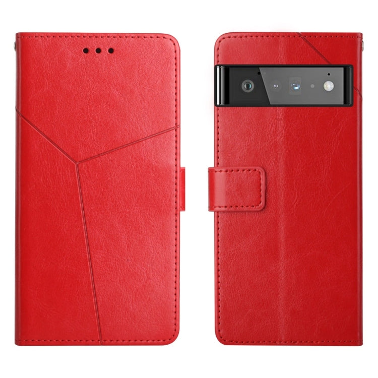 For Google Pixel 6 Pro Y Stitching Horizontal Flip Leather Phone Case