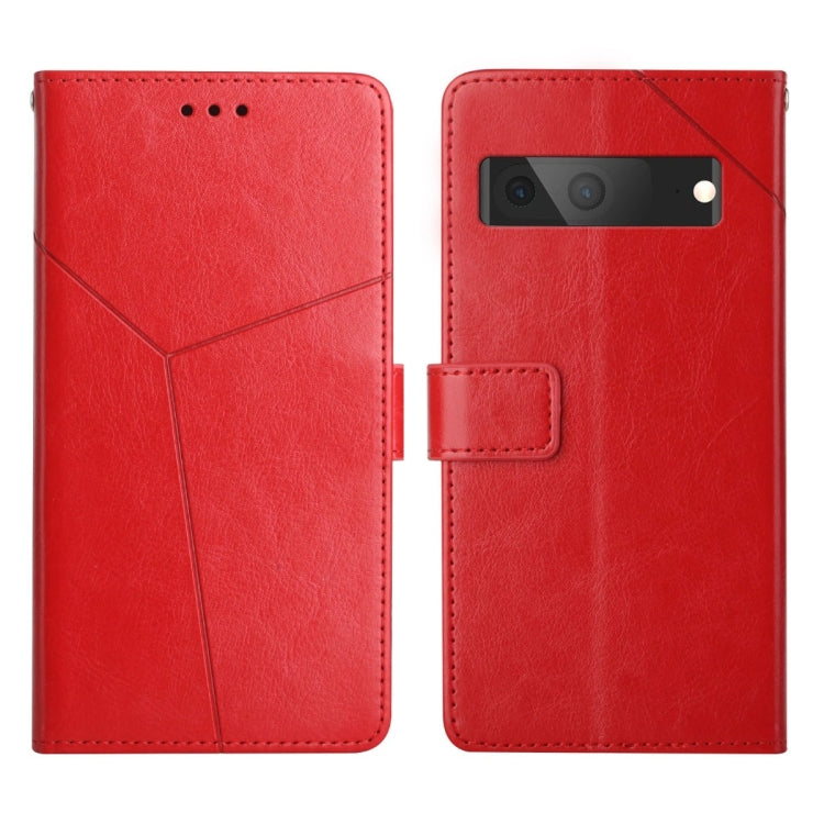 For Google Pixel 7 Y Stitching Horizontal Flip Leather Phone Case