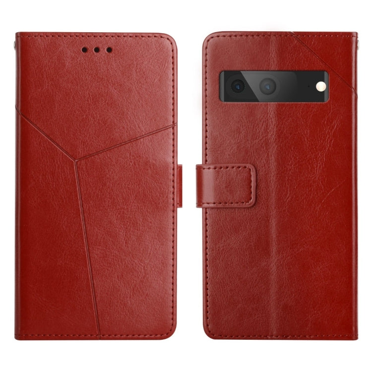 For Google Pixel 7 Y Stitching Horizontal Flip Leather Phone Case