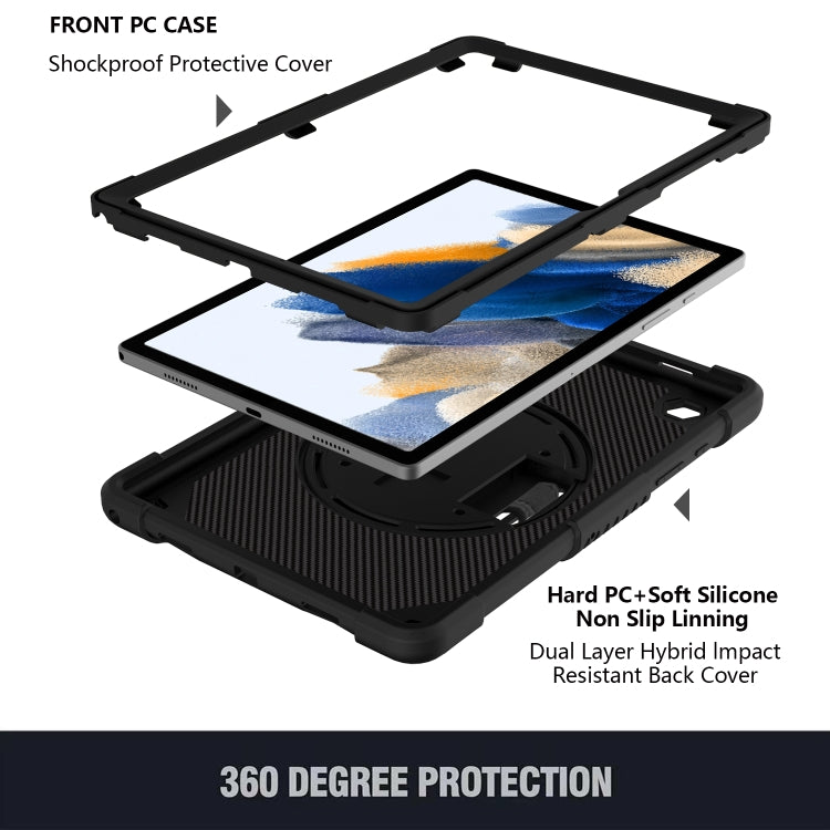 For Samsung Galaxy Tab A8 10.5 2021 Rotary Grab Silicone + PC Tablet Case