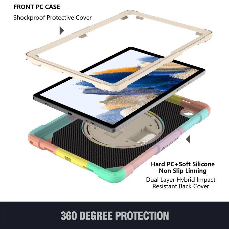 For Samsung Galaxy Tab A8 10.5 2021 Rotary Grab Silicone + PC Tablet Case