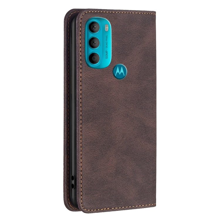 For Motorola Moto G71 5G Magnetic RFID Blocking Anti-Theft Leather Phone Case