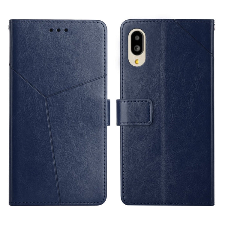 For Sharp Aquos / Simple Sumaho 6 Y Stitching Horizontal Flip Leather Phone Case