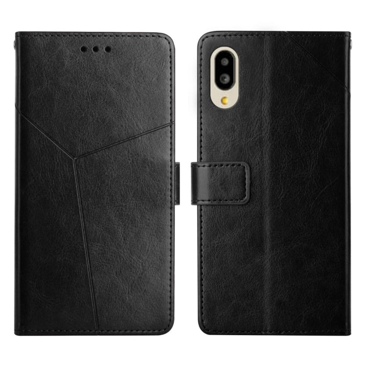 For Sharp Aquos / Simple Sumaho 6 Y Stitching Horizontal Flip Leather Phone Case