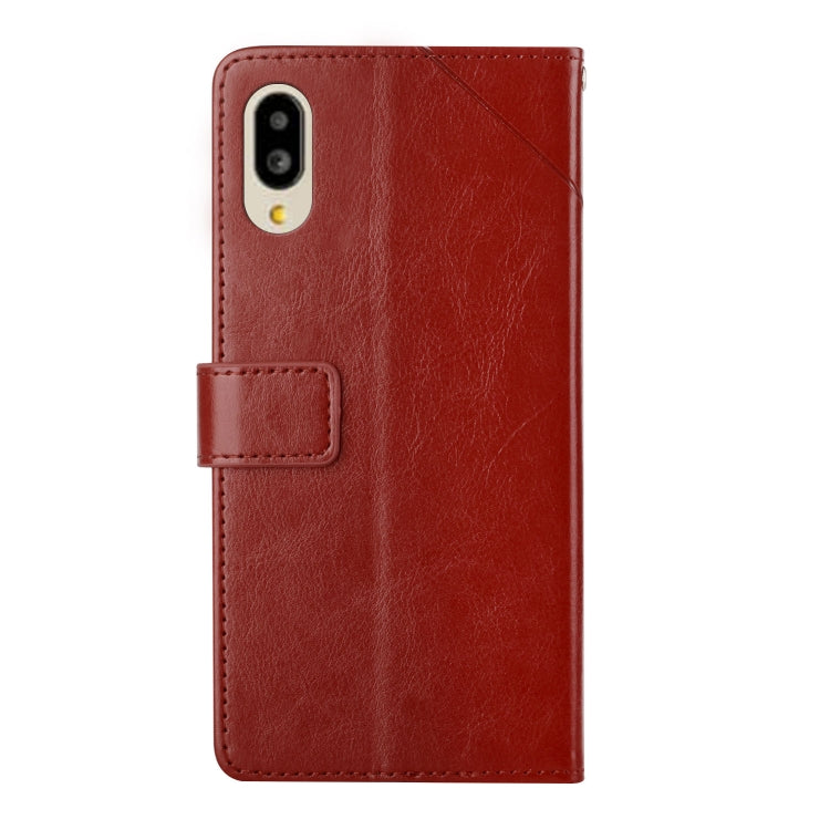 For Sharp Aquos / Simple Sumaho 6 Y Stitching Horizontal Flip Leather Phone Case