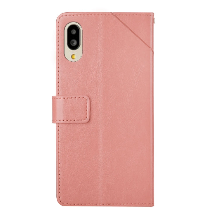 For Sharp Aquos / Simple Sumaho 6 Y Stitching Horizontal Flip Leather Phone Case