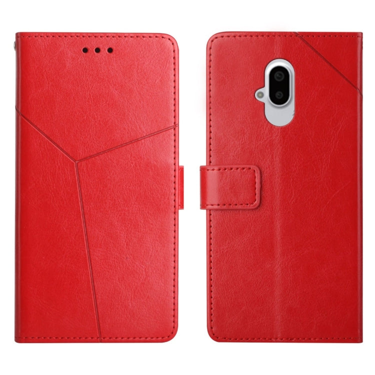 For Fujitsu Arrows F-52B Y Stitching Horizontal Flip Leather Phone Case