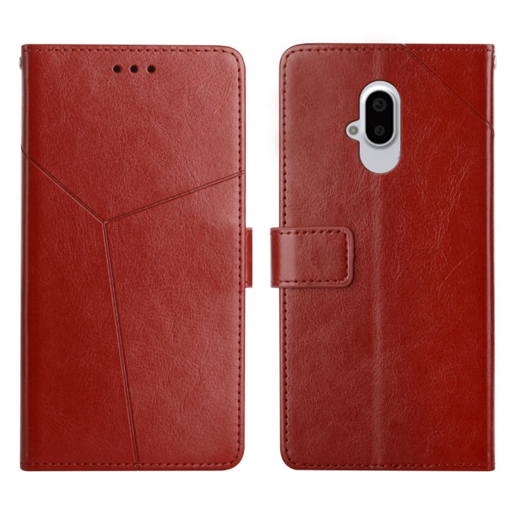 For Fujitsu Arrows F-52B Y Stitching Horizontal Flip Leather Phone Case