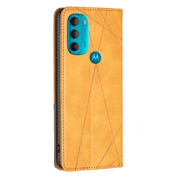 For Motorola Moto G71 5G Prismatic Invisible Magnetic Leather Phone Case