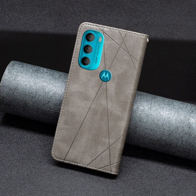 For Motorola Moto G71 5G Prismatic Invisible Magnetic Leather Phone Case
